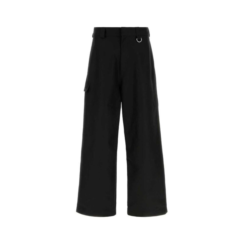 Balenciaga Men Black Cotton Wide-Leg Pant